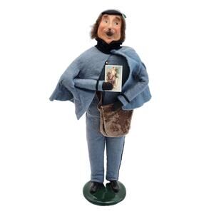 Byers Choice Ltd The Carolers Postal Worker 1990 Retired US Mail With Postcard